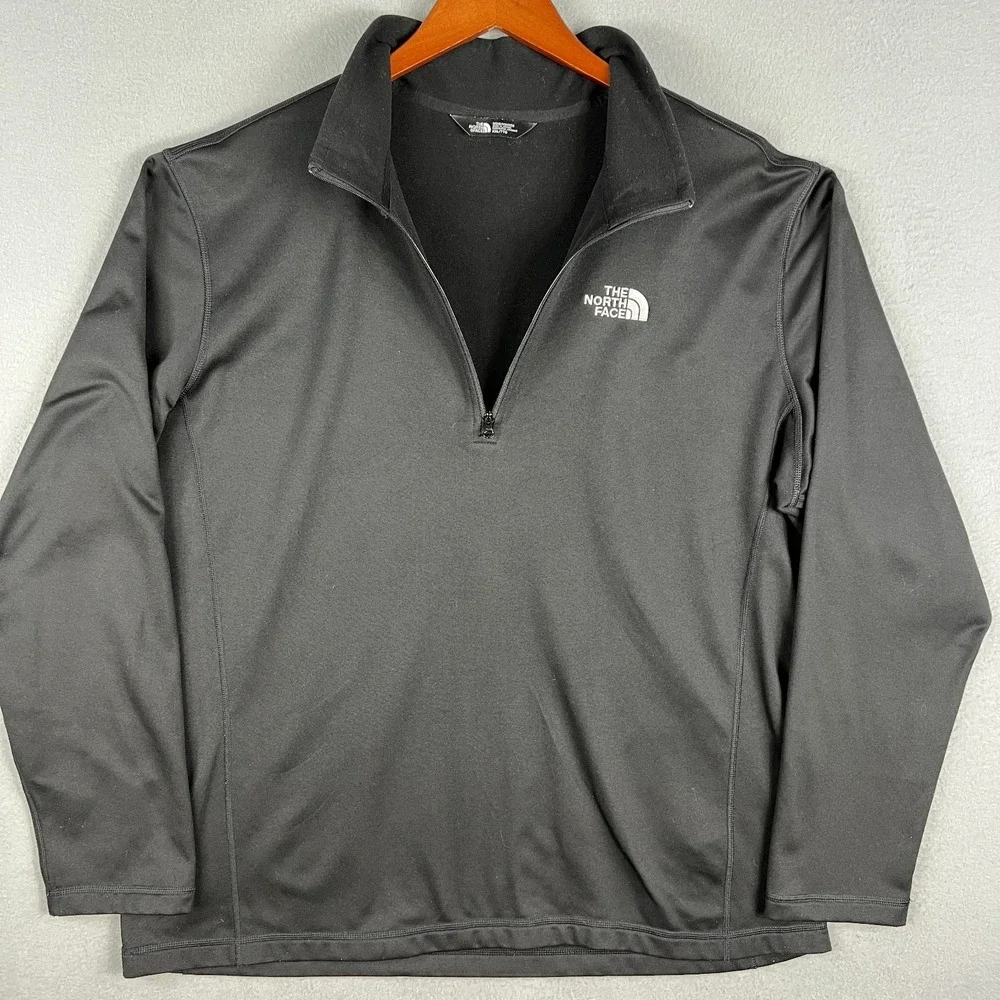 The North Face Tech Glacier 1/4 Zip Mens XXL Black Mid Weight Fleece Outdoors